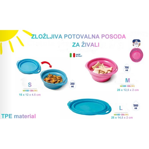 RF zložljiva potovalna posoda za živali